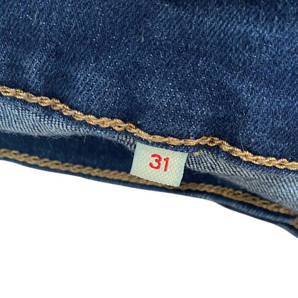 Levi's Blue Denim Jean Mid Rise Mid Length Stretch Shorts SZ 31 - Picture 6 of 12